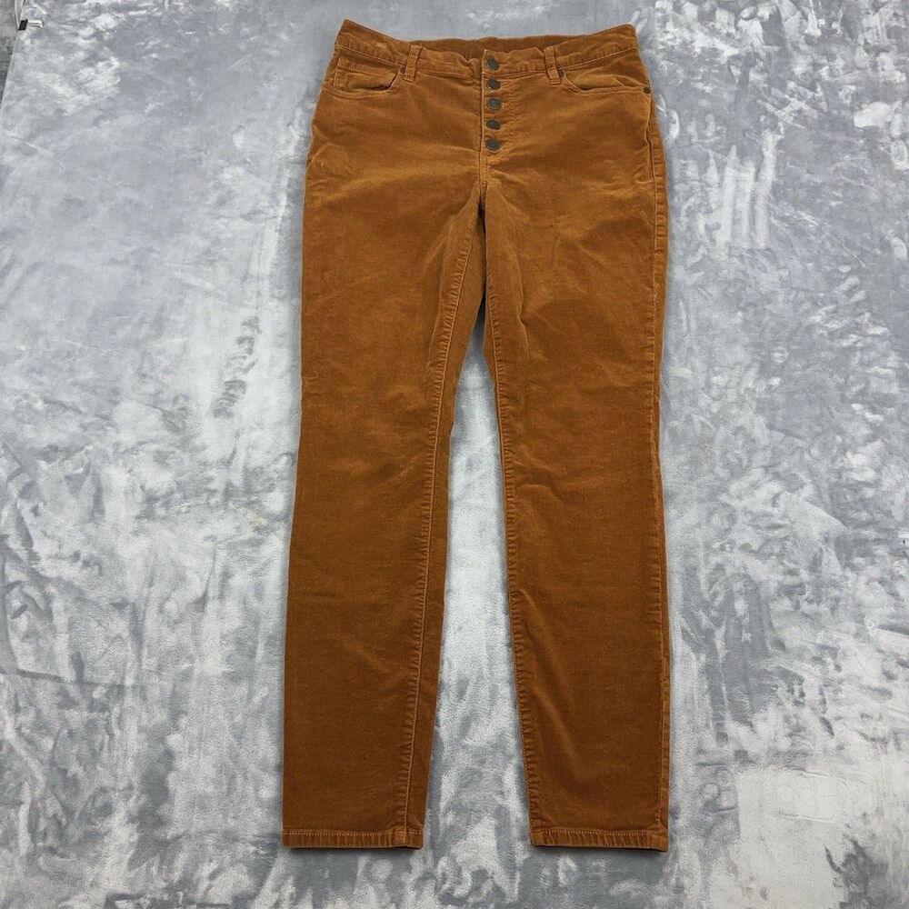 Cabi Pants Women’s Size 8 Corduroy Caramel Rust Brown Button Fly  Stretch 3927